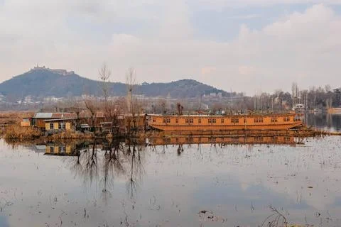 Reflection of houses in the river Stock Photos