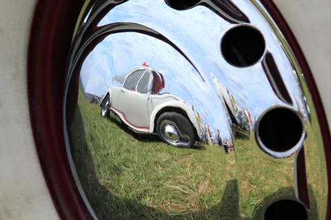 Reflection in hubcap Stock Photos