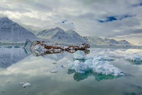 Reflection of iceberg Stock Photos