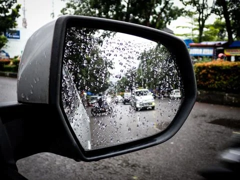 Reflection of the image from the car rearview mirror Fotos de archivo
