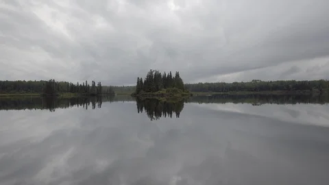Reflection of an Island Stock Footage 89808671