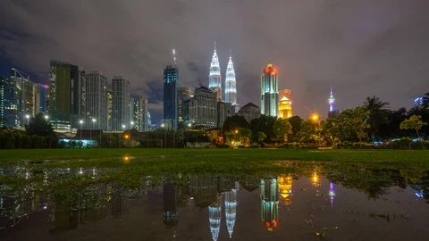 Reflection of Kuala Lumpur city Video stock 95412334