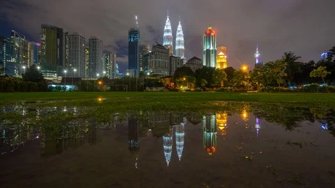 Reflection of Kuala Lumpur city Video stock 95414609