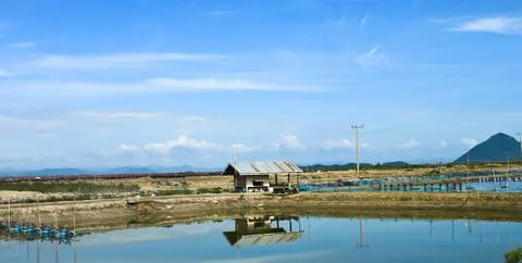 Reflection lagoon house Stock Photos