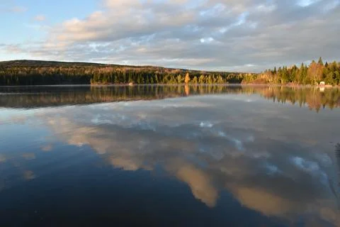 Reflection on the lake in autumn Stock Photos