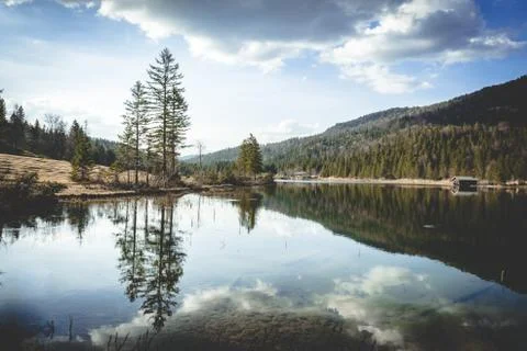 Reflection in a lake Stock Photos