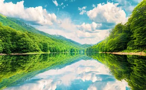 Reflection in lake Stock Photos