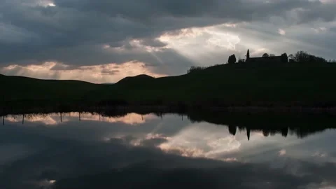 Reflection in the lake Timelapse Stock Footage 135233425