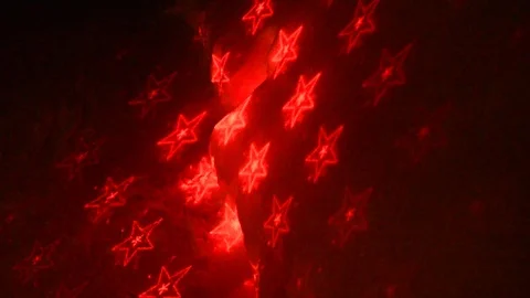 Reflection of laser pattern of disco machine lights and hearts on white snow. Stock Footage 120327526