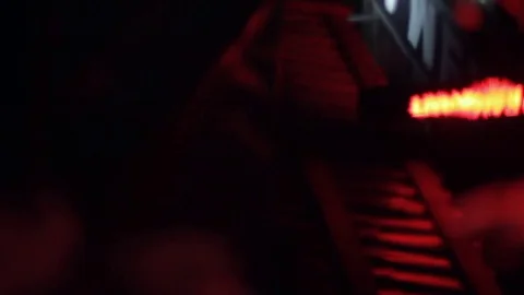 Reflection of light advertising in a puddle Stock Footage 71246591