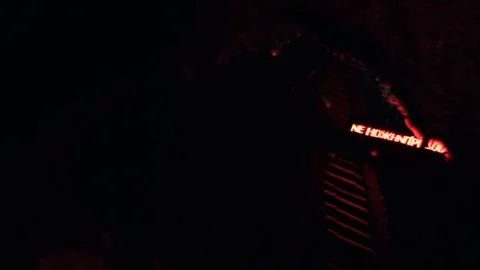 Reflection of light advertising in a puddle Stock Footage 71247011