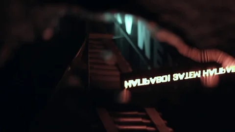 Reflection of light advertising in a puddle Stock Footage 71753472