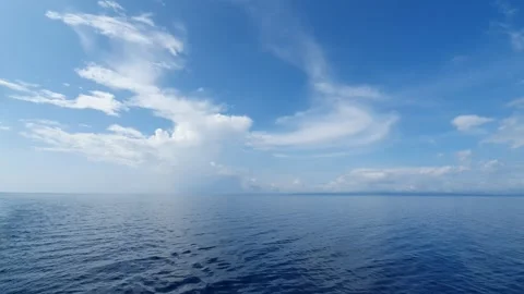 Reflection of light between clouds, sky and sea Stock Footage 297362067