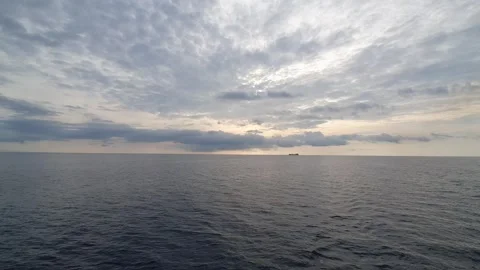 Reflection of light between clouds, sky and sea Stock Footage 297417598