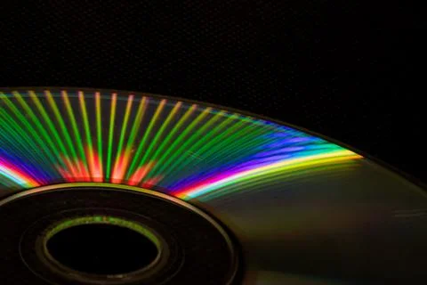 Reflection of light in a Compact Disk(CD) or Digital versatile disk(DVD). Foto stock