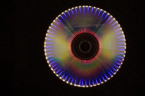 Reflection of light in a Compact Disk(CD) or Digital versatile disk(DVD). Foto stock