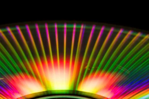 Reflection of light in a Compact Disk(CD) or Digital versatile disk(DVD). Foto stock