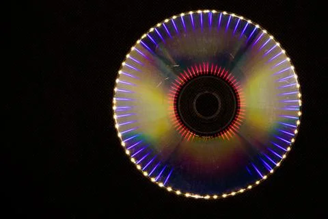 Reflection of light in a Compact Disk(CD) or Digital versatile disk(DVD). Foto stock