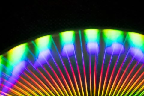 Reflection of light in a Compact Disk(CD) or Digital versatile disk(DVD). Foto stock