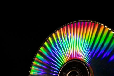 Reflection of light in a Compact Disk(CD) or Digital versatile disk(DVD). Foto stock
