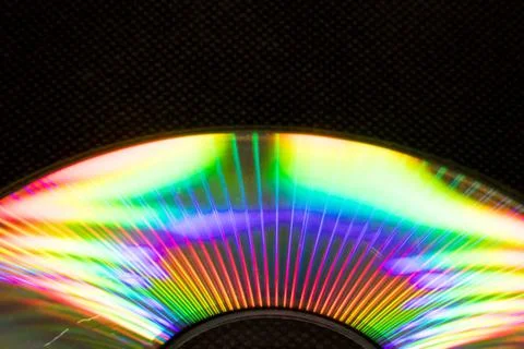 Reflection of light in a Compact Disk(CD) or Digital versatile disk(DVD). Foto stock