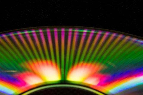 Reflection of light in a Compact Disk(CD) or Digital versatile disk(DVD). Foto stock