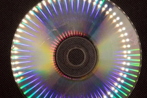 Reflection of light in a Compact Disk(CD) or Digital versatile disk(DVD). Foto stock