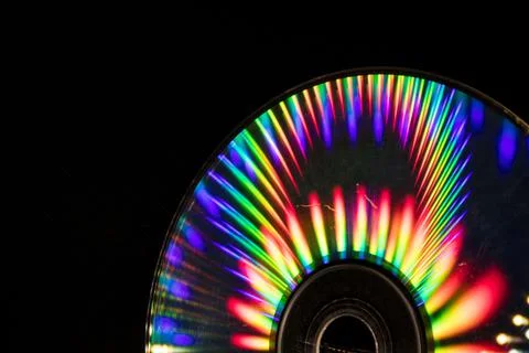Reflection of light in a Compact Disk(CD) or Digital versatile disk(DVD). Foto stock