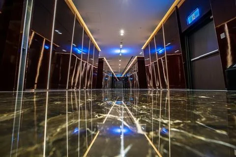 Reflection of light in a hallway Stock Photos