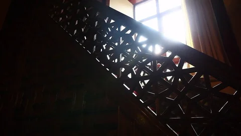 The reflection of light from the window in the mosque Stock Footage 73926739