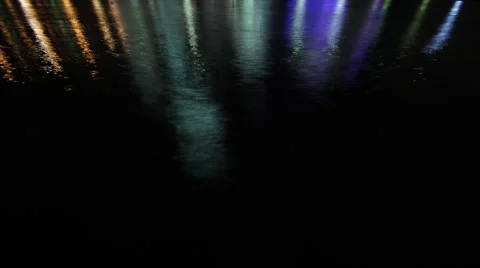 Reflection of lights in the water Stock Footage 950834