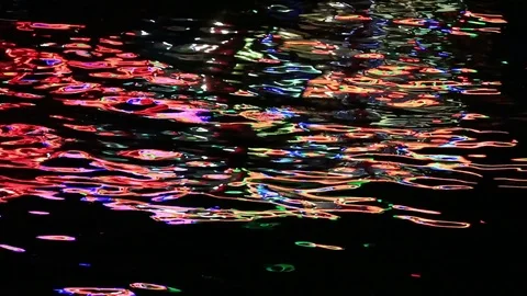 The reflection of lights in water Video stock 81871428