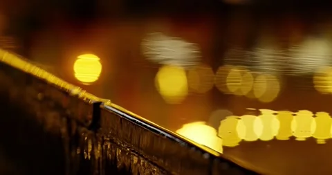 Reflection of Lights on the Water Surface at Night. Stock Footage 155656943