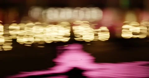 Reflection of Lights on the Water Surface at Night. Stock Footage 155657152