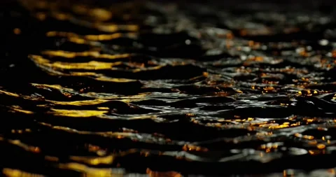 Reflection of Lights on the Water Surface at Night. Stock Footage 155657177