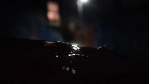 Reflection on a mailbox in the dark Stock Photos