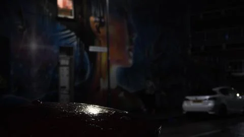 Reflection on a mailbox with a house in the background Stock Photos