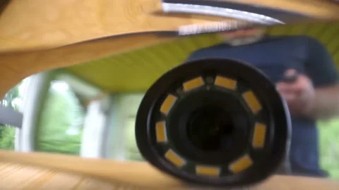 A reflection of the man on the silver knife Stock Footage 135702830