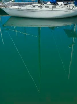 Reflection of masts Stock Photos