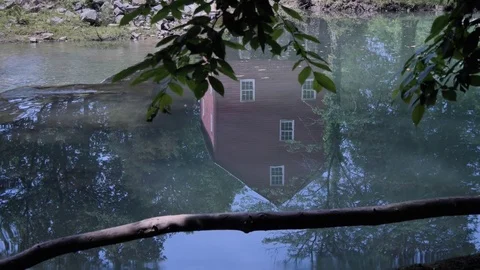 Reflection of a Mill in Slow Motion Water at Pall Mall Stock-Footage 78023614