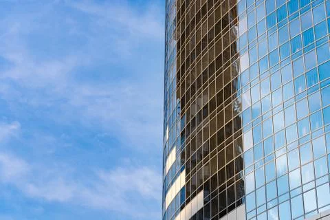 Reflection in the mirror facade of a multi-storey building Stock Photos