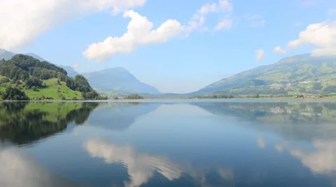 Reflection in the mirror surface of the lake. Time Lapse Stock Footage 54640766