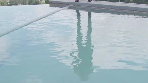 Reflection of the model in the good pool Video stock 154086862