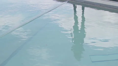 Reflection of the model in the pool Stock Footage 154086865