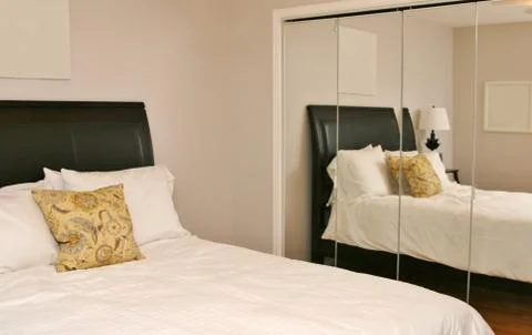 Reflection of modern bedroom Foto stock