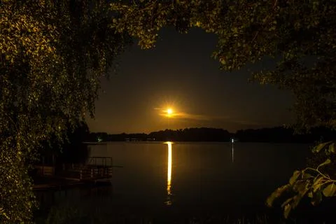Reflection of the moon Foto stock