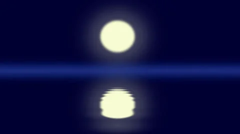Reflection of moon in sea at night1 Stock Footage 49247129