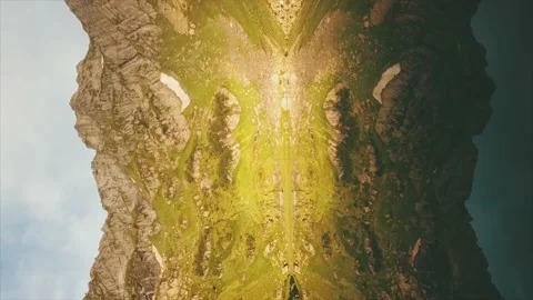 Reflection of a mountain in a reservoir. Stock Footage 149109192