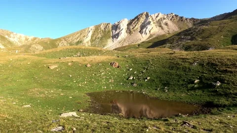 Reflection of the mountain in the water Stock Footage 142747212