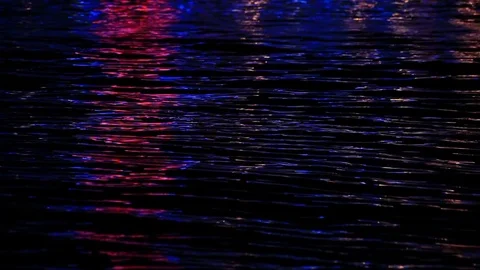 Reflection of neon lights on the water Video stock 72158363